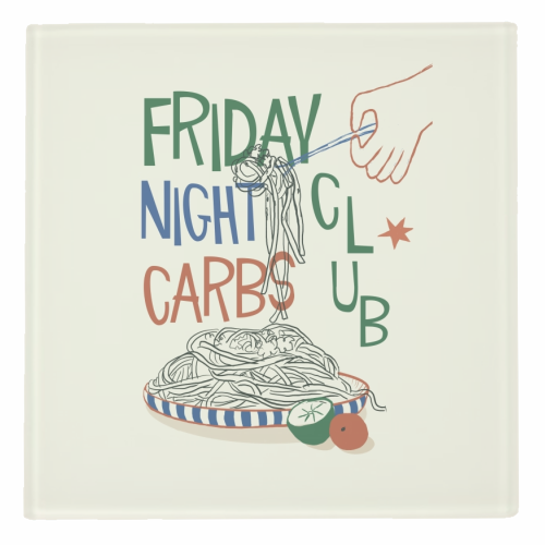 Friday Night Carbs Club - personalised beer coaster by Giddy Kipper