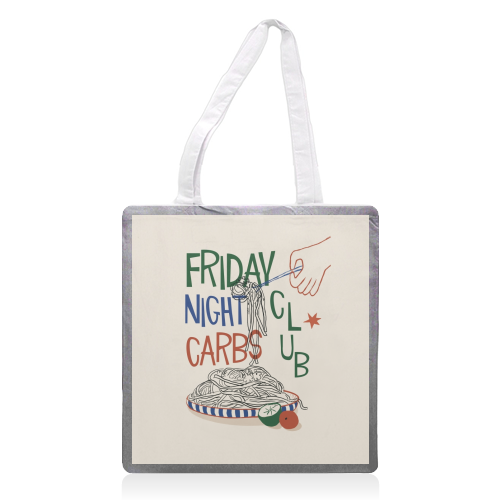 Friday Night Carbs Club - printed canvas tote bag by Giddy Kipper