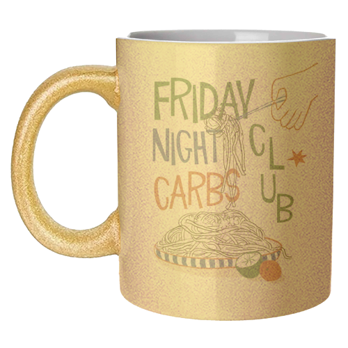 Friday Night Carbs Club - unique mug by Giddy Kipper