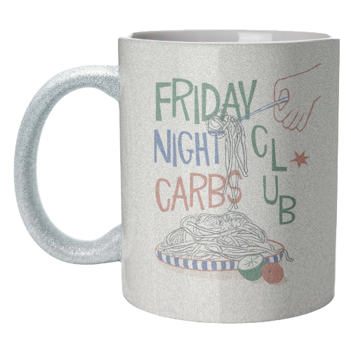 Friday Night Carbs Club - unique mug by Giddy Kipper