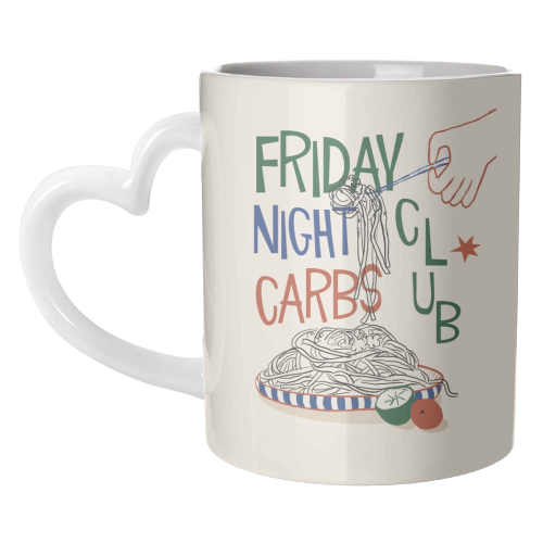 Friday Night Carbs Club - unique mug by Giddy Kipper