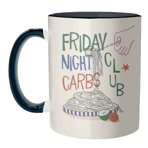 Friday Night Carbs Club - unique mug by Giddy Kipper
