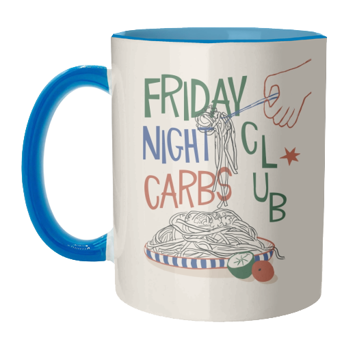 Friday Night Carbs Club - unique mug by Giddy Kipper