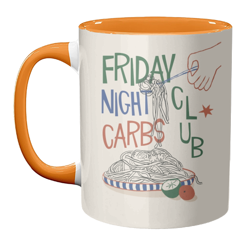 Friday Night Carbs Club - unique mug by Giddy Kipper