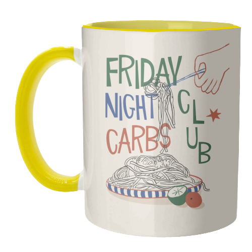 Friday Night Carbs Club - unique mug by Giddy Kipper