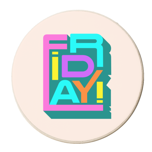 Friday Typography - personalised beer coaster by Ania Wieclaw