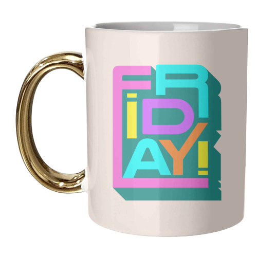 Friday Typography - unique mug by Ania Wieclaw
