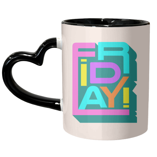 Friday Typography - unique mug by Ania Wieclaw