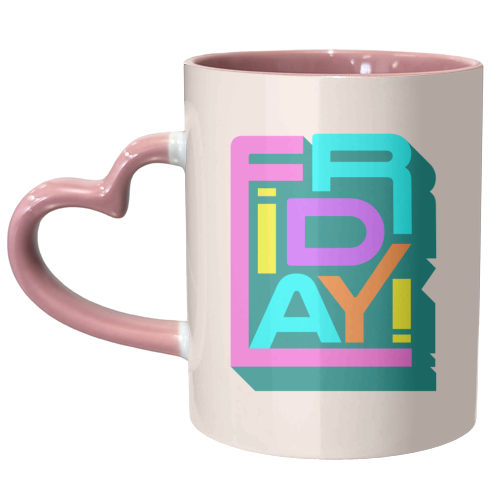Friday Typography - unique mug by Ania Wieclaw