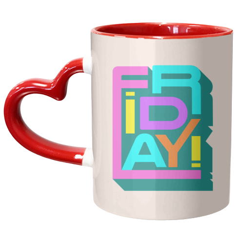 Friday Typography - unique mug by Ania Wieclaw