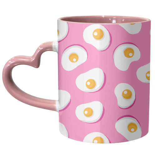 Fried Eggs On Hot Pink - unique mug by Ania Wieclaw