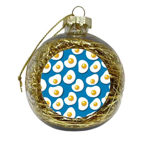 Fried Eggs Pattern - xmas bauble by Ania Wieclaw