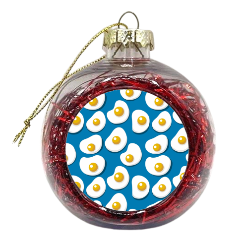 Fried Eggs Pattern - xmas bauble by Ania Wieclaw