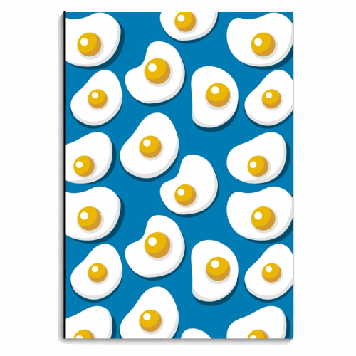 Fried Eggs Pattern - personalised A4, A5, A6 notebook by Ania Wieclaw
