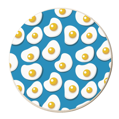 Fried Eggs Pattern - personalised beer coaster by Ania Wieclaw