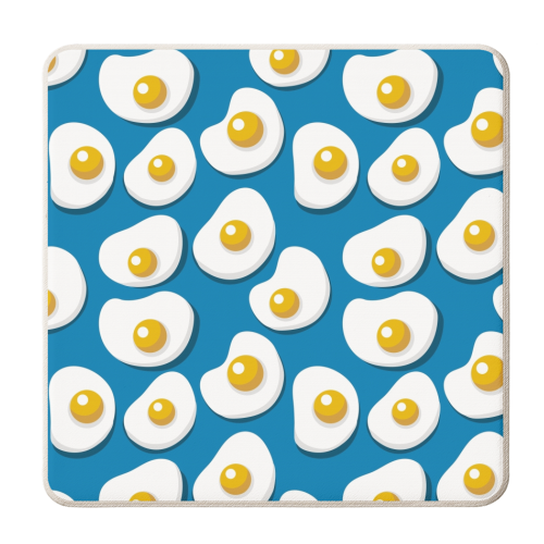 Fried Eggs Pattern - personalised beer coaster by Ania Wieclaw
