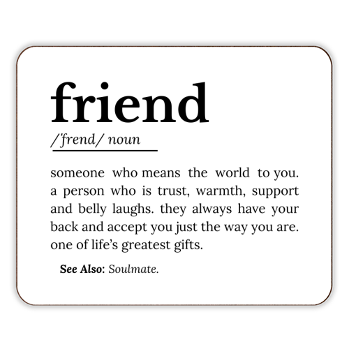 Friend Definition - designer placemat by timsal shol
