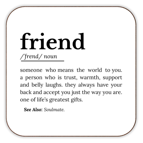 Friend Definition - personalised beer coaster by timsal shol