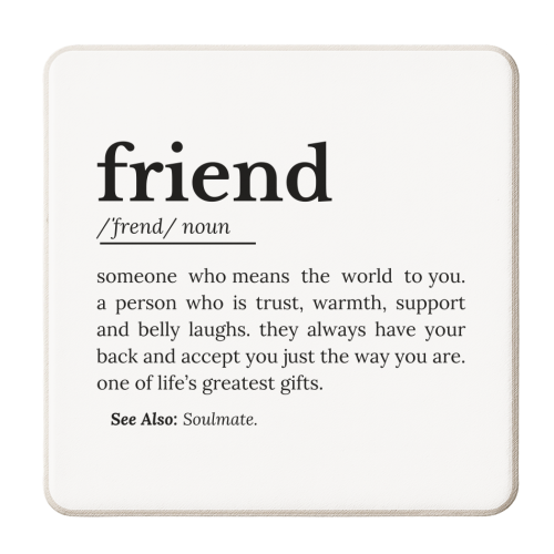 Friend Definition - personalised beer coaster by timsal shol