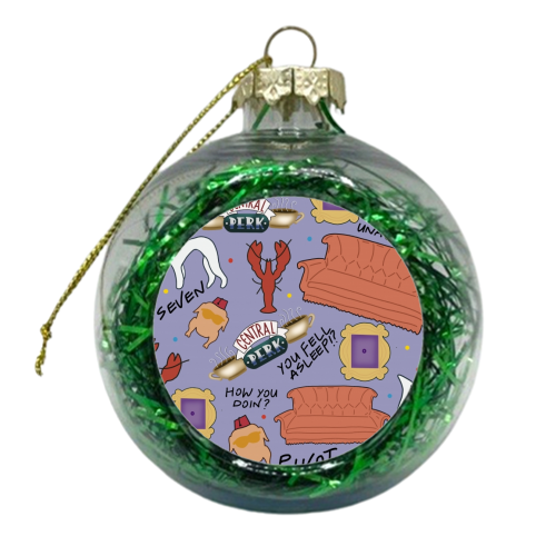 Friends collage - xmas bauble by Cheryl Boland