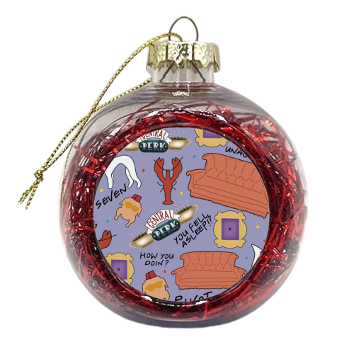 Friends collage - xmas bauble by Cheryl Boland