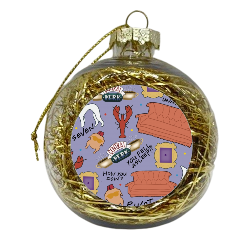 Friends collage - xmas bauble by Cheryl Boland