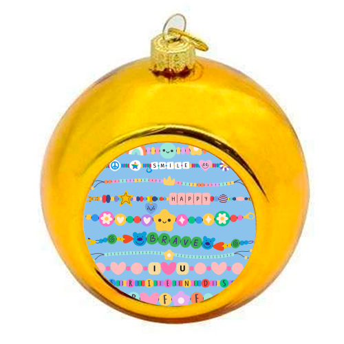 Friendship Bracelets - colourful christmas bauble by Lilly Rose