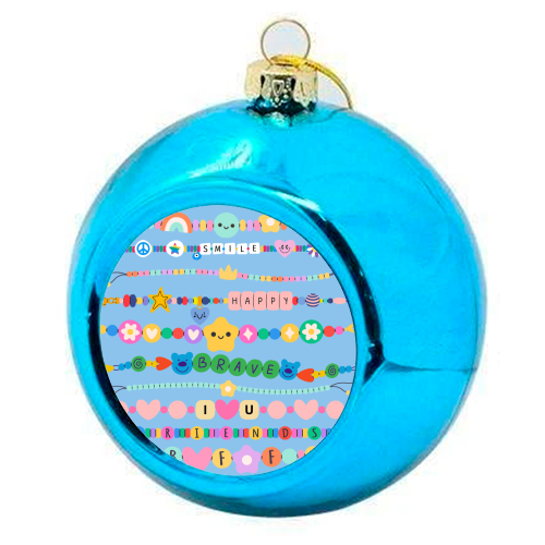 Friendship Bracelets - colourful christmas bauble by Lilly Rose