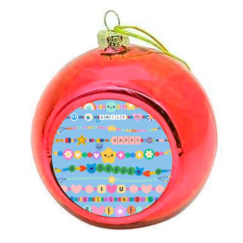 Friendship Bracelets - colourful christmas bauble by Lilly Rose