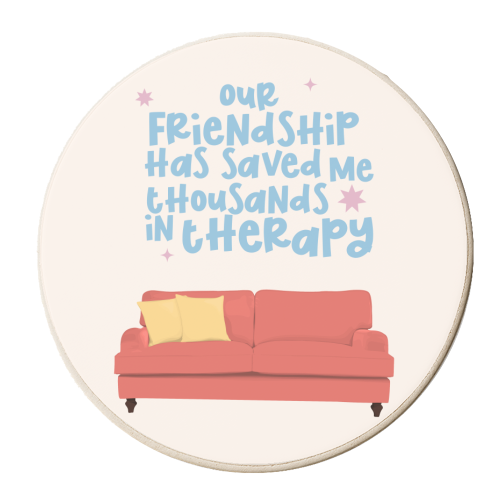 Friendship Therapy - personalised beer coaster by Pink and Pip