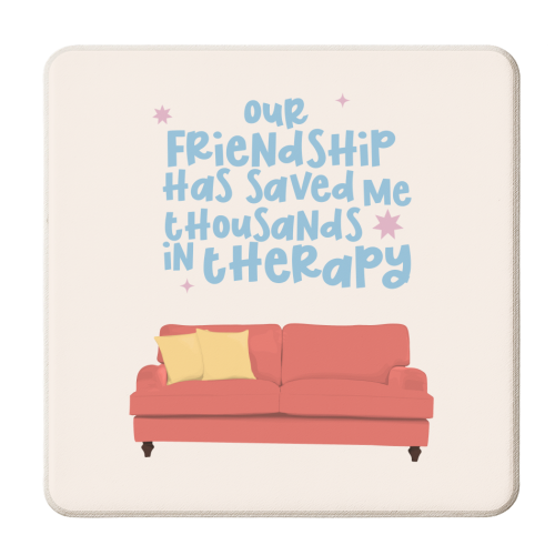 Friendship Therapy - personalised beer coaster by Pink and Pip