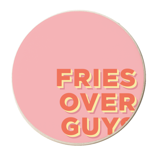 Fries Over Guys - personalised beer coaster by AbiGoLucky
