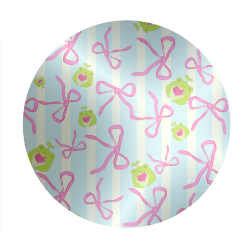 Frogs and Bows - Circle Sticker by Yaz Raja