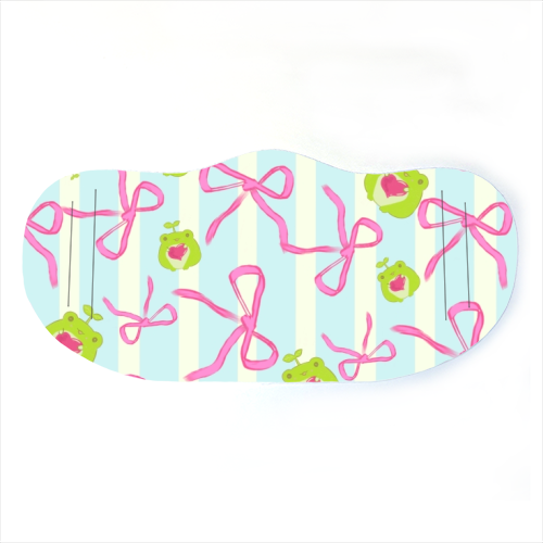 Frogs and Bows - face cover mask by Yaz Raja