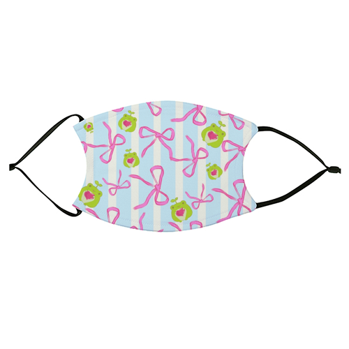 Frogs and Bows - face cover mask by Yaz Raja