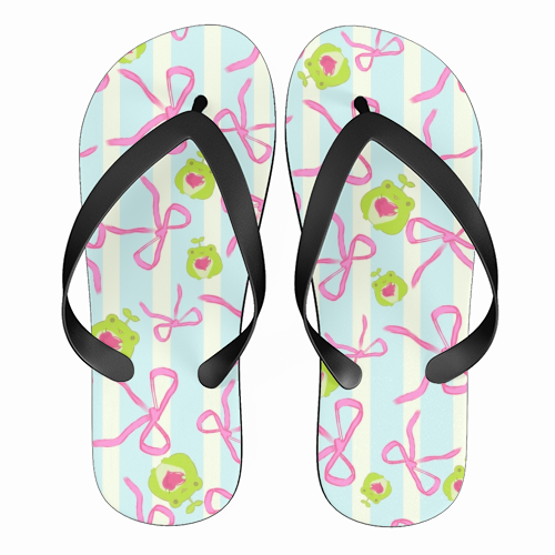 Frogs and Bows - funny flip flops by Yaz Raja