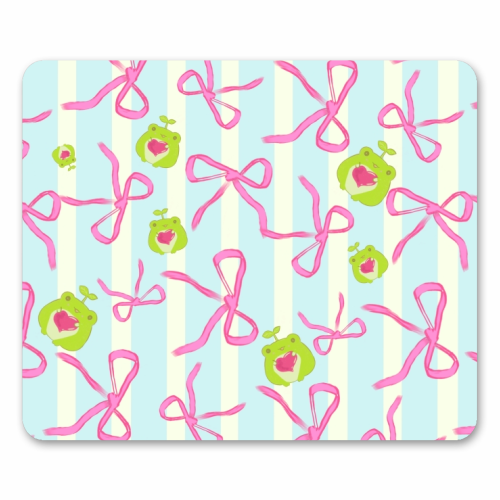 Frogs and Bows - mouse mat by Yaz Raja