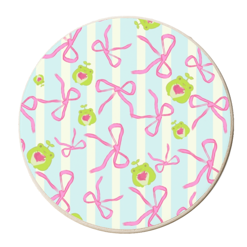 Frogs and Bows - personalised beer coaster by Yaz Raja