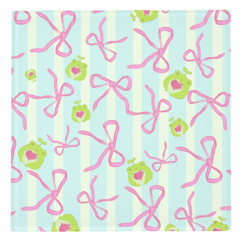 Frogs and Bows - personalised beer coaster by Yaz Raja