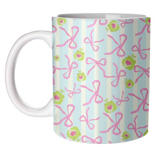 Frogs and Bows - unique mug by Yaz Raja