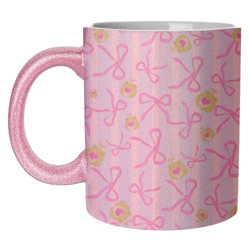 Frogs and Bows - unique mug by Yaz Raja