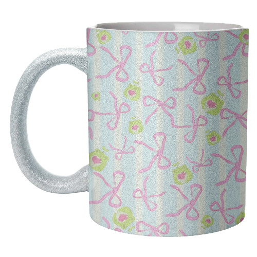 Frogs and Bows - unique mug by Yaz Raja