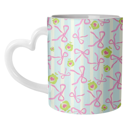 Frogs and Bows - unique mug by Yaz Raja