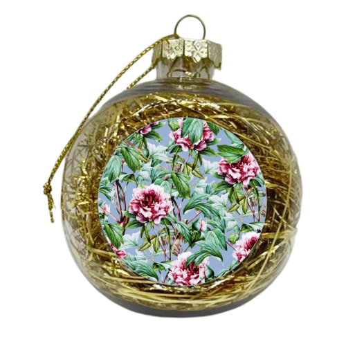 Frosty Florals - xmas bauble by Uma Prabhakar Gokhale