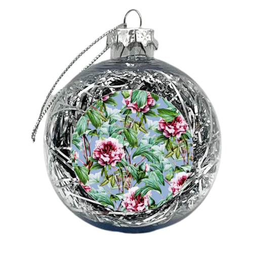 Frosty Florals - xmas bauble by Uma Prabhakar Gokhale