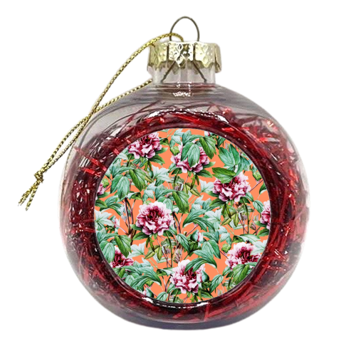 Frosty Florals V2 - xmas bauble by Uma Prabhakar Gokhale