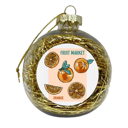 Fruit Market Oranges - xmas bauble by EZbie