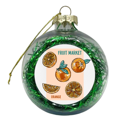 Fruit Market Oranges - xmas bauble by EZbie