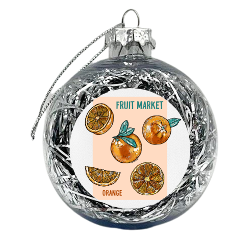 Fruit Market Oranges - xmas bauble by EZbie
