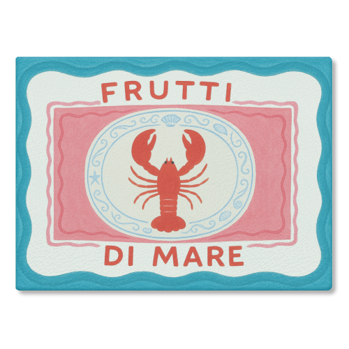Frutti Di Mare - glass chopping board by Ms Doodle